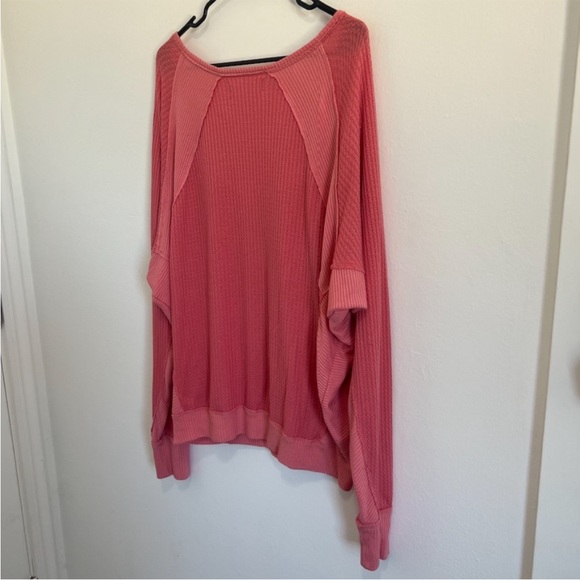 **SOLD** Free People - We the Free - Pink V-Neck Long Sleeve Thermal - M - Picture 4 of 8